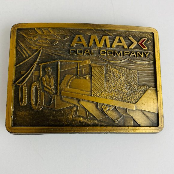 AMAX Coal Company Men's Brass Belt Buckle - Picture 1 of 5
